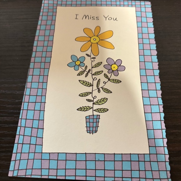 I miss you floral greeting card - Picture 1 of 2